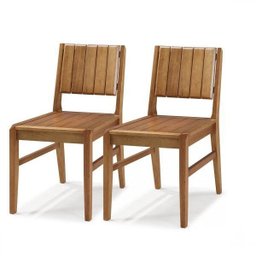 Conjunto 2 Cadeiras Assento Madeira Angra  - 1
