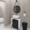 Ver imagem 2 de Gabinete de Coluna Para Banheiro Pequin Branco Nero B02 com Espelho Adnet 54 cm Preto - Lyam Decor