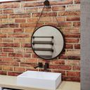 Ver imagem 5 de Gabinete de Coluna Para Banheiro Pequin Branco Nero B02 com Espelho Adnet 54 cm Preto - Lyam Decor