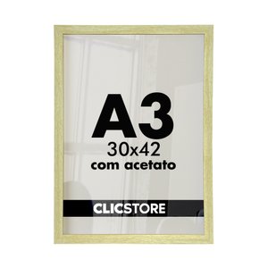 Kit 05 Molduras A3 30x42cm com Acetato e Fundo para Quadros Diplomas Certificados Fotos:carvalho