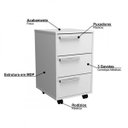 Ver imagem 7 de Escrivaninha Mesa Escritório com Gaveteiro 3 Gavetas B29  Branco