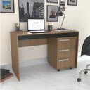 Ver imagem 1 de Escrivaninha Mesa Escritório com Gaveteiro B29 Branco 3 Gavetas Marrom