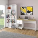 Ver imagem 1 de Escrivaninha Mesa Escritório Retrô com Estante