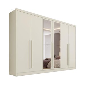 Guarda Roupa Valência 6 Portas 6 Gavetas Espelhado Mdf - Mademarcs1