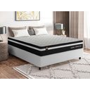 Ver imagem 2 de Conjunto Cama Box Casal c/ Molas Ensacadas Durham Branco 138x188x60