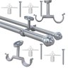 1 Kit Varão de Cortina Duplo de Teto 5 Metros em Aluminio e Suportes em Metal Decor Varão de Cortina - 1