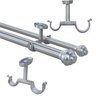 1 Kit Varão de Cortina Duplo de Teto 5 Metros em Aluminio e Suportes em Metal Decor Varão de Cortina - 2