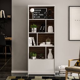 Estante Livreiro Montreal 1 Porta 70cm ELB0004 Elaborart Elaborart Branco/Tannat - 5