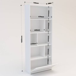 Estante Livreiro Montreal 1 Porta 70cm ELB0004 Elaborart Elaborart Branco/Tannat - 2