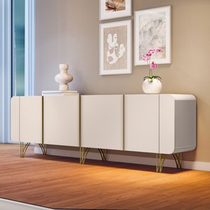 Aparador Buffet Bancada Saluti Hb Móveis 220 Cm - Off White