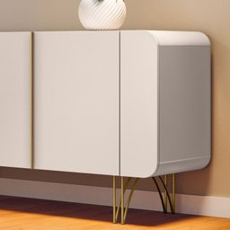 Aparador Buffet Bancada Saluti Hb Móveis 220 Cm - Off White - 5