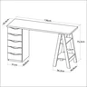 Escrivaninha Cavalete 135cm 5 Gavetas 2 Prateleiras Spirit  - 4
