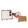 Conjunto Quarto Infantil com Mini Cama e Cômoda 4 Gavetas e 1 Porta Uli Espresso Móveis - 6