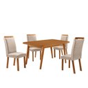 Ver imagem 2 de Mesa de Jantar Copper 120cm Tampo MDF Laminado Canto Copo e 4 Cadeiras Lorena