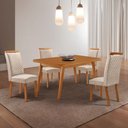 Ver imagem 1 de Mesa de Jantar Copper 120cm Tampo MDF Laminado Canto Copo e 4 Cadeiras Lorena