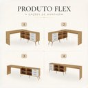 Ver imagem 6 de Kit Mesa de Costura 3 Gavetas 4 Nichos com Estante Retrô Multimóveis MP6107 Madeirado/Branco