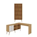 Ver imagem 2 de Kit Mesa de Costura 3 Gavetas 4 Nichos com Estante Retrô Multimóveis MP6107 Madeirado/Branco