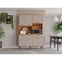 Ver imagem 4 de Armário Cozinha New Siena 5 Portas Abrir 1 Porta Basculate 1 Gaveta Salleto Cinamomo/off White