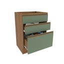 Ver imagem 2 de Balcão 3 Gavetas Kappesberg Celeste 100% Mdf Nogueira-verde Oliva 60cm