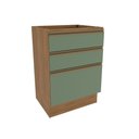 Ver imagem 1 de Balcão 3 Gavetas Kappesberg Celeste 100% Mdf Nogueira-verde Oliva 60cm