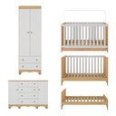 Ver mais imagens de Quarto de Bebê Completo Berço Americano 3 em 1 Colchão Dengo Multimóveis Mp4612 Madeirado/branco