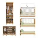 Ver imagem 5 de Quarto de Bebê Completo Berço Americano 3 em 1 Colchão Dengo Multimóveis Mp4612 Madeirado/branco