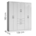 Ver imagem 3 de Guarda Roupa Casal 7 Portas 156 Cm Cancun Branco Armoveis