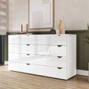 Ver imagem 3 de Conjunto com Cômoda 8 Gavetas e Guarda-Roupa 3 Portas com Espelho Porto Branco
