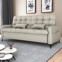 Ver imagem 6 de Sofa Cama 2 Lugares 200cm Pillar Linho Vancouver E483 Milani Store Bege