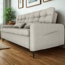 Ver imagem 4 de Sofa Cama 2 Lugares 200cm Pillar Linho Vancouver E483 Milani Store Bege