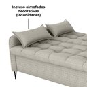 Ver imagem 7 de Sofa Cama 2 Lugares 200cm Pillar Linho Vancouver E483 Milani Store Bege