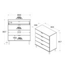 Ver imagem 4 de Cômoda Ditália 4 Gavetas Dm-242 Verde Oliva