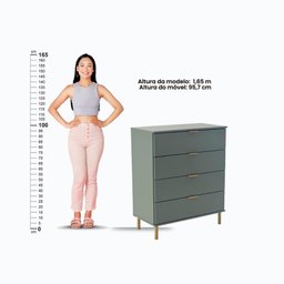 Cômoda Ditália 4 Gavetas Dm-242 Verde Oliva - 4