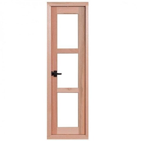 Janela de Madeira Maxim-Ar 120x40cm Pivotante Caixilho 9,4cm Ewk JP63 Rondosul Marrom
