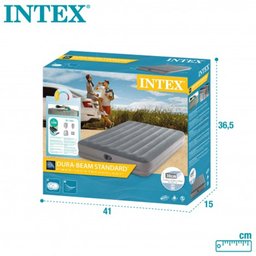 Colchão Queen Intex Inflável Casal Fiber Tech Prestige com Bomba USB - 4 Colchão Queen Intex Inflável Casal Fiber Tech Prestige com Bomba USB - 4