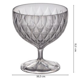 Taça de Plástico para Sobremesa 350ml Cristal Glamour Incolor com 6 Unidades Plasutil Ref.14252 - 4