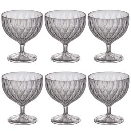 Taça de Plástico para Sobremesa 350ml Cristal Glamour Incolor com 6 Unidades Plasutil Ref.14252 - 1