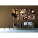 Ver imagem 2 de kit com 3 Quadros Decorativos Abstratos com Moldura e Vidro para Sala Quarto Escritório e Clínica 42