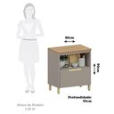 Ver imagem 3 de Balcão de Cozinha 80cm 1 Porta 1 Gavetão com Tampo Lumina Lu Cinammon/cinammon