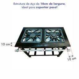 Fogão para Cozinha Industrial 2 Bocas Queimado com Chama Dupla 40 Cm Sebem - 2