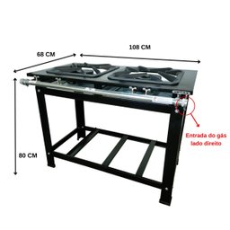 Fogão para Cozinha Industrial 2 Bocas Queimado com Chama Dupla 40 Cm Sebem - 4