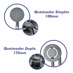 Fogão para Cozinha Industrial 2 Bocas Queimado com Chama Dupla 40 Cm Sebem - 3