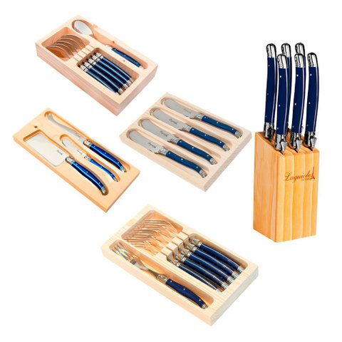Conjunto de Talheres Luxo 25 Peças Original Laguiole La Tour - Azul