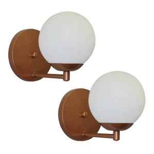 Kit 2 Arandela Jabuticaba Cobre Globo 12cm com Interruptor