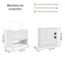 Ver imagem 3 de Quarto de Bebê 100% MDF com Mini Berço e Cômoda Life Branco