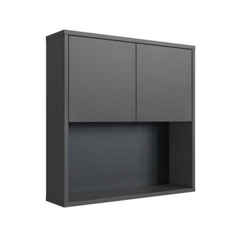 Armário Aéreo Multiuso Busdapest 60cm Grafite Ba1060