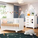 Ver imagem 1 de Quarto de Bebê 100% MDF com Berço Mini Cama Life e Cômoda Fly