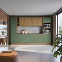Ver imagem 1 de Cozinha Modulada Celeste Kappesberg 100% Mdf Nogueira/verde 9 Peças
