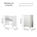 Ver imagem 3 de Quarto de Bebê 100% MDF com Mini Berço e Cômoda Soft Life Branco
