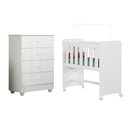 Ver imagem 2 de Quarto de Bebê 100% MDF com Mini Berço e Cômoda Soft Life Branco